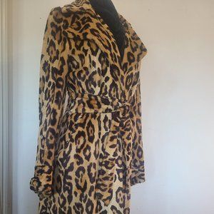 Vintage Faux Leopard Wrap Coat  from my closet